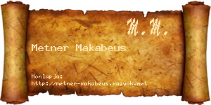 Metner Makabeus névjegykártya